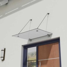 Durovin Glass Canopy Rain Shelter Porch Cover Clear Frosted Dark Gray 1200mm