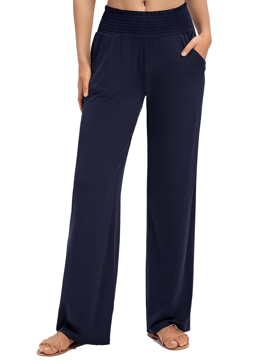 ウェア domingo POLY STRETCH MESH LONG PANTS L BCBG New York Women's Wide Leg Pant with Side Slits, Nautica
