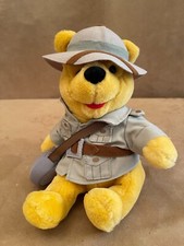 Disney World Safari Winnie the Pooh Vintage Plush Toy 9" hiking canteen