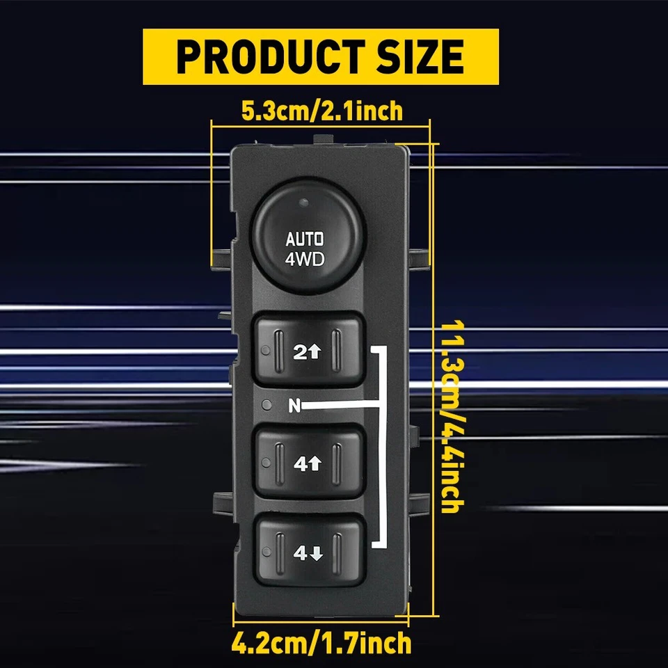 Interruptor selector 4x4 4x4 para Chevy Tahoe Yukon Silverado Sierra Suburban Avalanch Foto 3 de 4