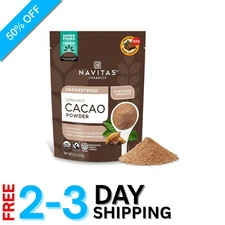 Regenerative Organic Cacao Powder 8oz - Gluten-Free Cocoa Substitute for Baking