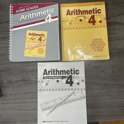 Abeka Homeschool Arithmetic Grade 4 Curriculum/ Lesson Plans/Keys Lot LIKE NEW!