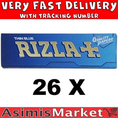 Rizla Blue Thin Rolling Papers 26 Packs No Box Regular Small Size 1300 Papers