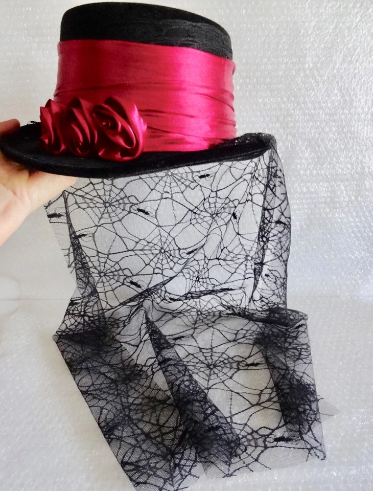 hAT DISFRAZ SOMBRERO COMO WEB ENCAJE ROSAS ROSA SESIÓN DE FOTOS COSPLAY DIVERTIDO neocurio Foto 3 de 4