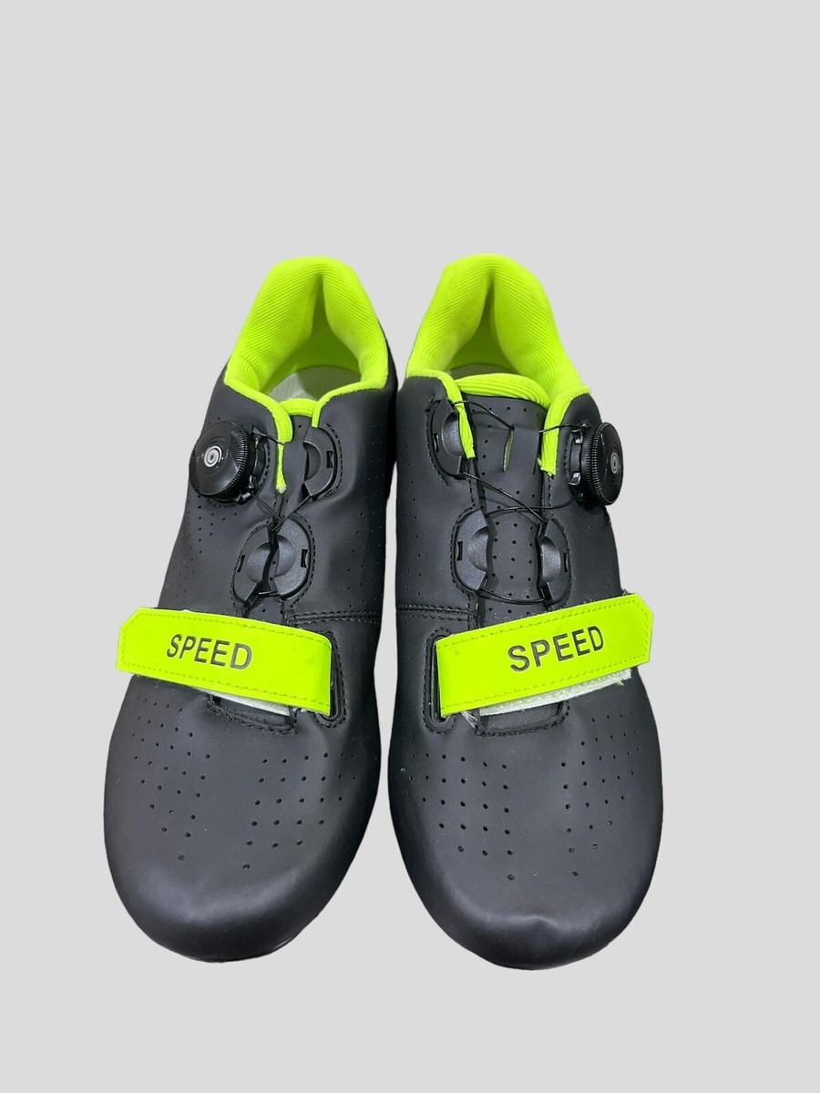 SPEED Microtex Cycling Bike Bicycle‎ Shoes Black Green 3 Bolt Size EU 43 Unisex SPEED Microtex Cycling Bike Bicycle Shoes Black Green Size  main image 2
