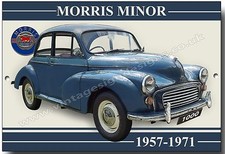 MORRIS MINOR 1000 BLECHSCHILD.GARAGENSCHILD.VINTAGE BRITISH MOTOR CAR.