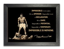Muhammad Ali Famous Boxer Inspirational Quote #14 Impossible Golden Poster Photo