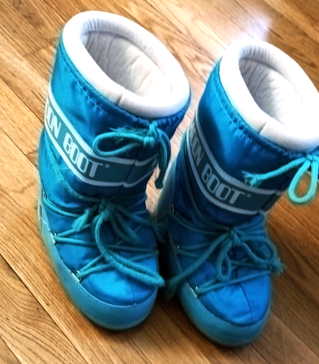 The Original Moon Boot Kid's Size 13.5 US Teal Retro Vintage
