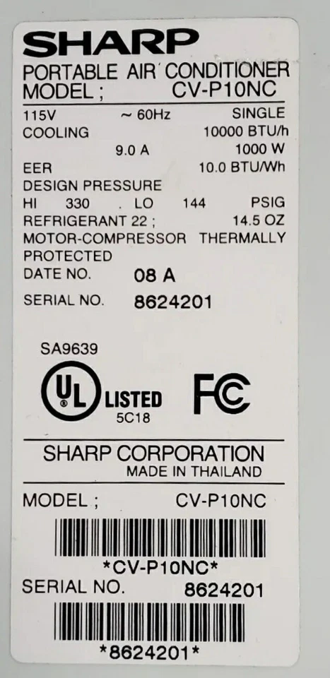 CV-P10NC MLB180 IBH-884-512 Motor de ventilador evaporador para Sharp Portabke AC Foto 4 de 4