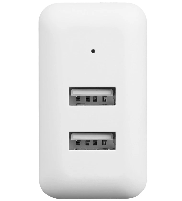 Cargador de pared USB-A de doble puerto Amazon Basics - 12 W, 2,4 A por puerto (A105) Foto 2 de 4