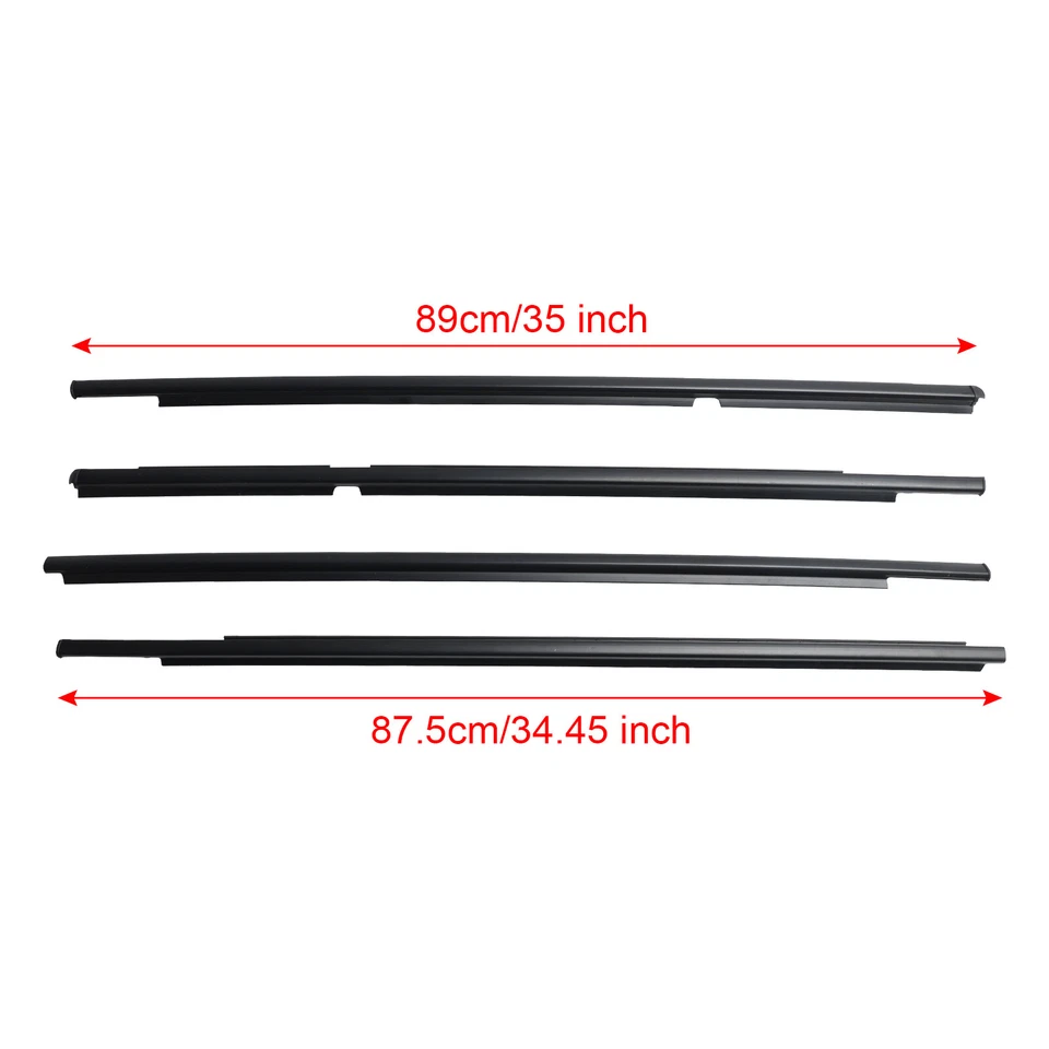4pcs Outer Door Glass Weatherstrip Moulding For Toyota Yaris Vitz 2005-2010 AU - image 2 of 4