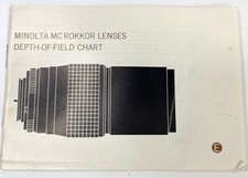 Minolta MC Rokkor Lenses Depth of Field Chart Manual E Original Japan..
