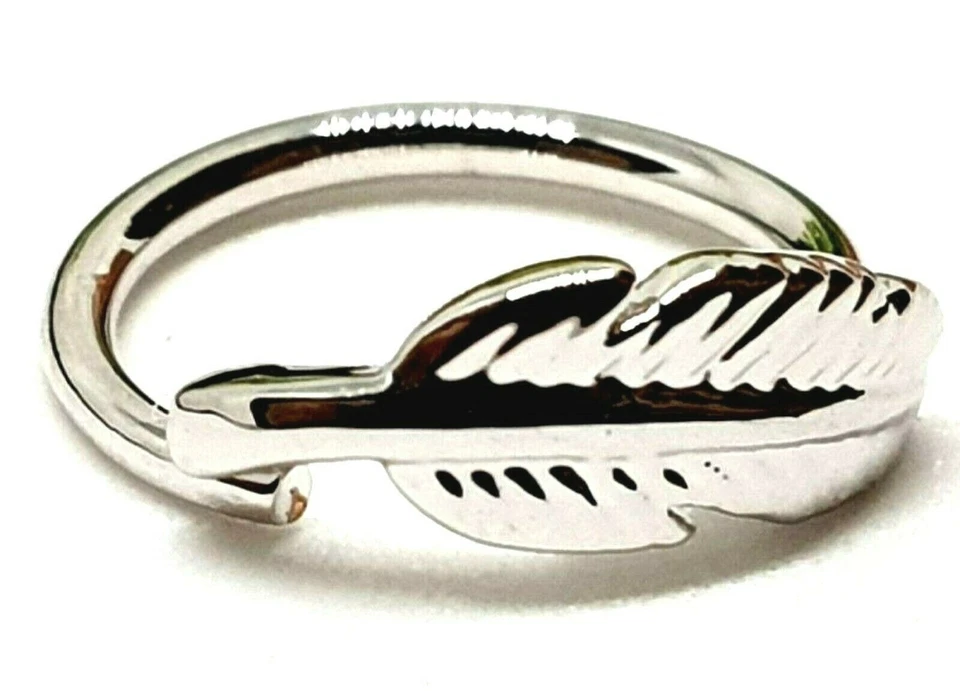 Feather Nose Ring 16g (1.2mm) 925 Silver Tragus Helix Earring Piercing Jewellery - Image 4 of 4