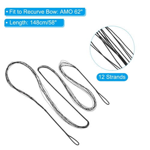 Set 3 Corde Arco Keadic AMO 62 - 12/14/16 Fili Per Arco Ricurvo E Longbow
