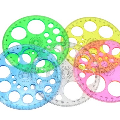 5 Pcs 360 Degree Circle Protractor Circle Stencils Circle Template Ruler