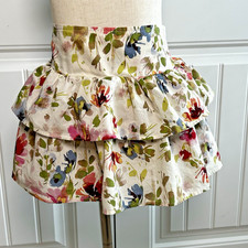 GAP Kids Ruffle Skort Tiered Multicolor Floral 100 Cotton Girls Size Small