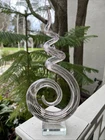 Hand Blown ITALY Murano Spiral Swirl Studio Art Glass 9.5” Tall