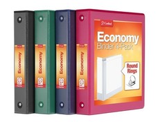 Cardinal Economy 3 Ring Binders 1.5 Inch Round Rings Assorted Colors
