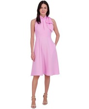 Eliza J *Minor Error Women Mock-Neck Bow-Trim Sleeveless Dress Pink Size 6 $168