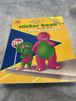 Vtg 1994 Barney Sticker Book Preschool Be Safe With Barney