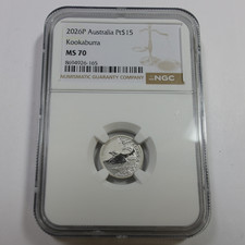 2026 NGC MS70 - Australia 1/10 oz Platinum Kookaburra $15 Coin #60531A 2899.50 per troy oz