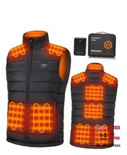 Heated Vest for Men with Battery Pack Included 16000mAh 7.4V, X-Large Black