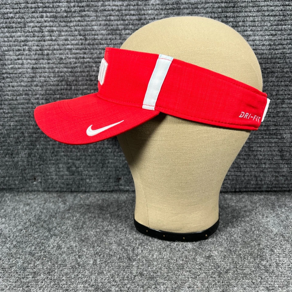 SMU Mustangs Visor Cap Hat Mens Nike Red White Strap Back NCAA Football - Image 3 of 4