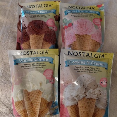 Nostalgia Ice Cream Mix Chocolate, Strawberry, Vanilla, and Cookies N Cream 8oz