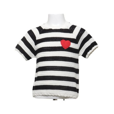 Zara, Strickpullover, Größe: 122, Schwarz/Weiß/Rot, Streifen, Mädchen #khW