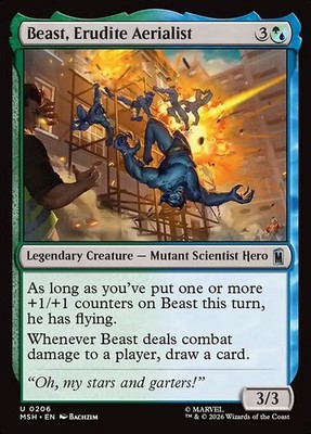 Beast, Erudite Aerialist - 206 - Foil - MSH - NM - MTG Magic the Gathering