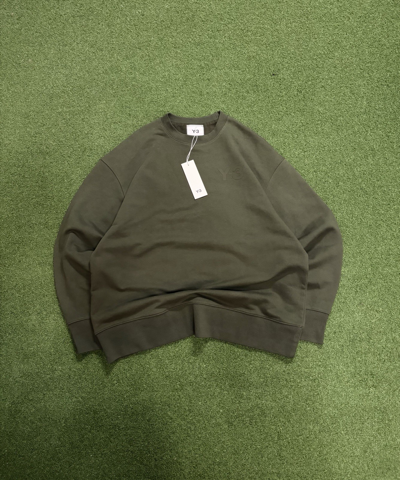 NWT Y-3 X Adidas Green Logo Crewneck Sweatshirt - Medium