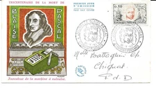France 1962 FDC Blaise Pascal Days YT 1344