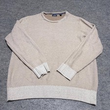 IZOD Mens Crewneck Sweater Tan Beige Marl Knit Pullover Large 46IZSIF10R-283