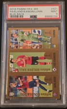 2019 Panini FIFA 365 Erling Haaland Rookie Card RC Sticker 421 BLUE Back PSA 9. rookie card picture