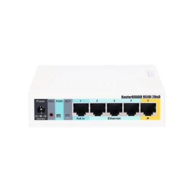 2,4GHz WLAN Router, 5x RJ45 100Mbps, 1x USB RB951Ui-2HnD
