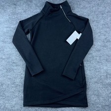 Athleta Cozy Karma Asym Sweatshirt Dress Black XS NWT Thumb Holes