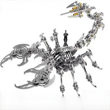 Silver Cyber Scorpion 3D Metal Mechanical Model Kit   DIY Alloy Puzzle Toy