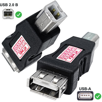 USB 2.0 Adapter Typ B Stecker zu Typ A Buchse Kabel in Schwarz