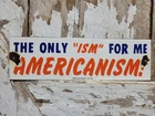 VINTAGE AMERICAN PATRIOT CLUB PORCELAIN SIGN OLD '63 AMERICANISM AMERICANA GOV.
