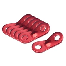 20pcs Aluminum Rope Tensioner 7mm Dia 2 Hole Tent Cord Adjuster Red