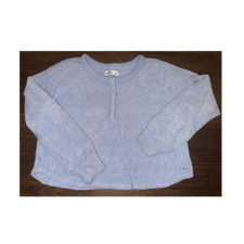 Hollister Light Blue Knit Button Front Pullover Sweater Size L