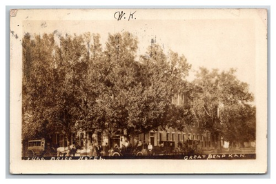 #ad #ad RPPC Great Bend Kansas Brigs Hotel Street view KS $18.75