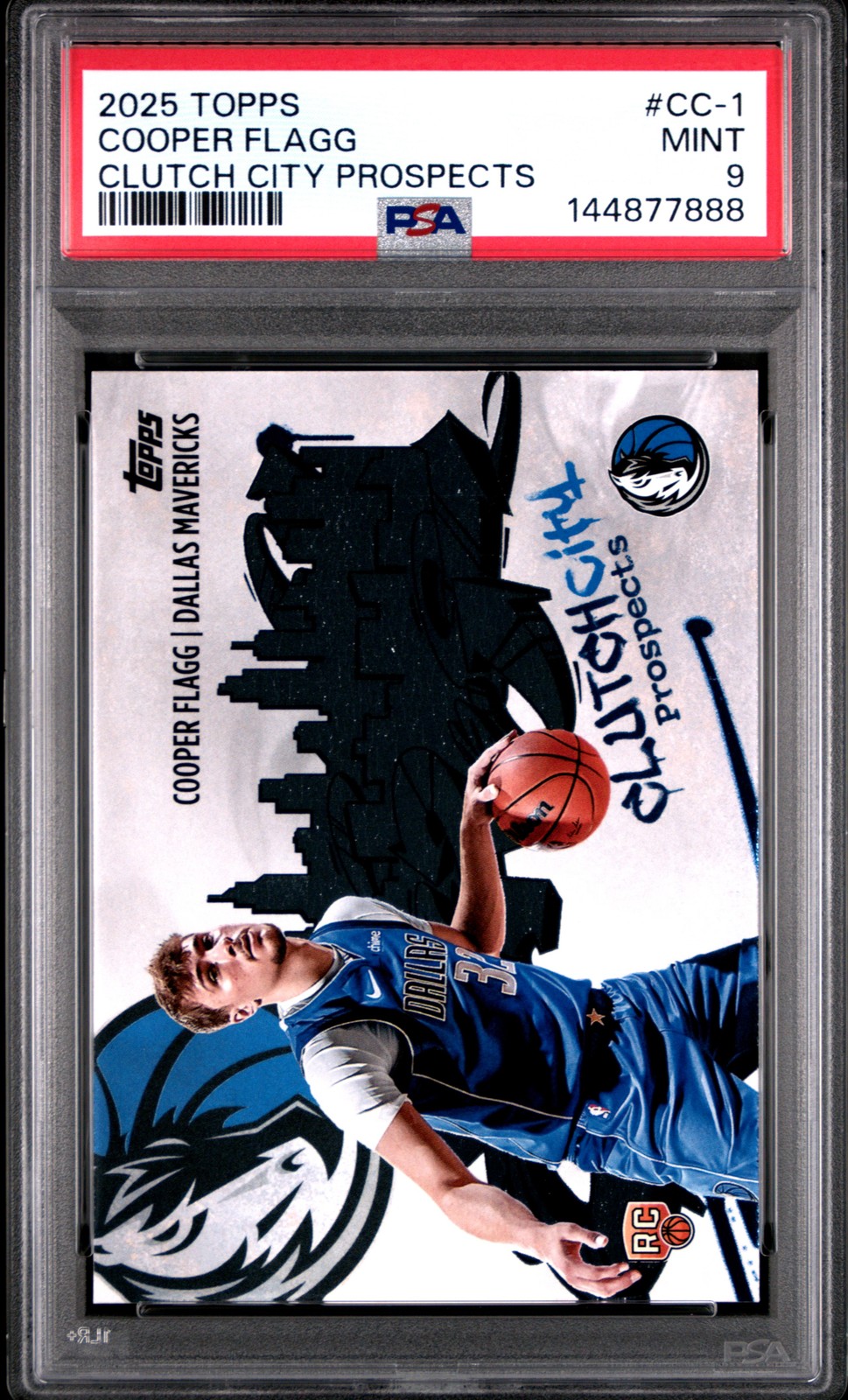 2025 TOPPS CLUTCH CITY PROSPECTS #CC-1 COOPER FLAGG PSA 9