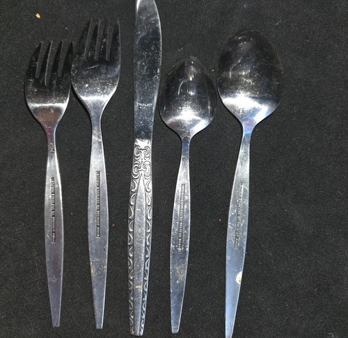 Vtg MCM Flatware Lot LACEBON by Present KOREA Stainless 85 Pieces Svc for 8 Plus - Picture 14 of 14