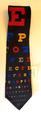Vicky Davis Custom  Love Is Blind  Eye Chart All Silk Men s Tie   New With Tags