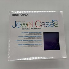New Memorex 10 Pack Slim Color Jewel Cases For CD/DVDs Sealed