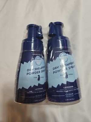 2 Bottles Happy Pet Dry Shampaw! Shampoo Powder Spray for Dogs Lavender Clean 
