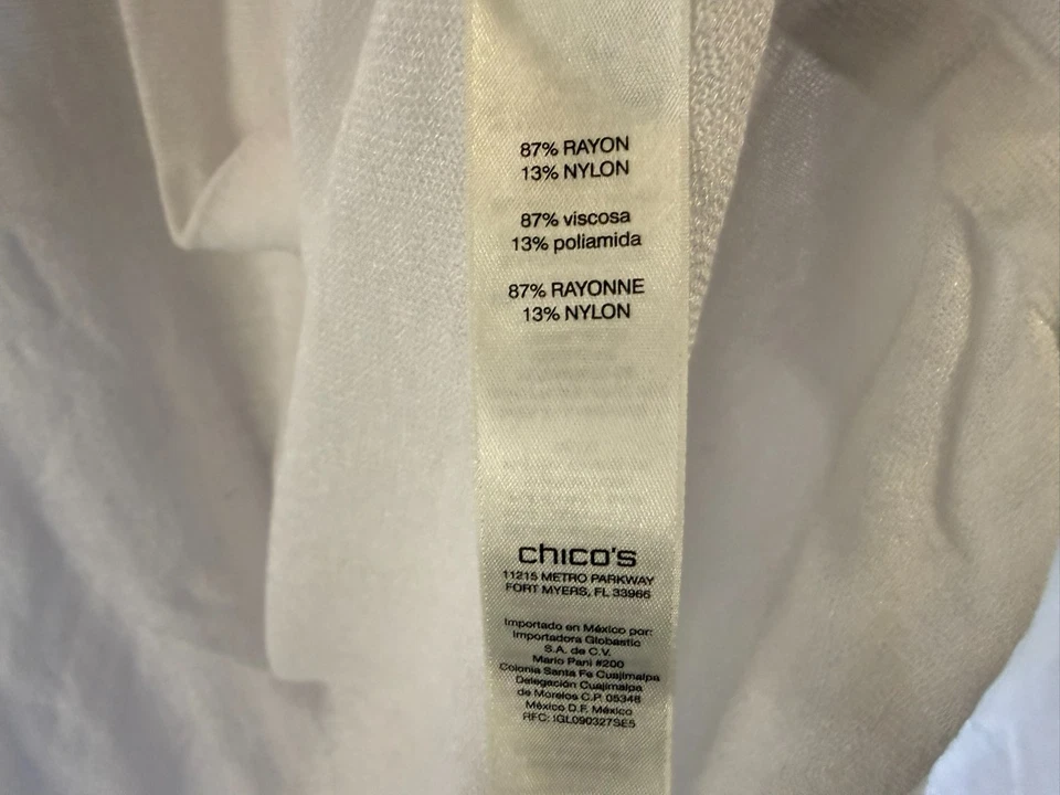 Top transparente ligero 87 % rayón vintage premium talla 3 Chico's para mujer Foto 4 de 4