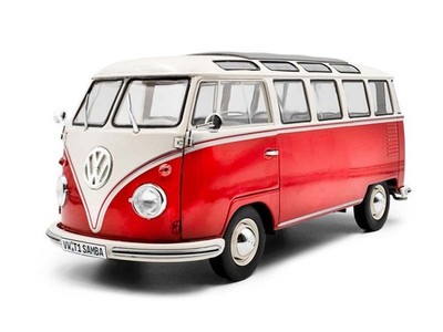 1962 Volkswagen T1 Samba   Red/ White Diecast 1:18 Scale Model - Solido S1813402