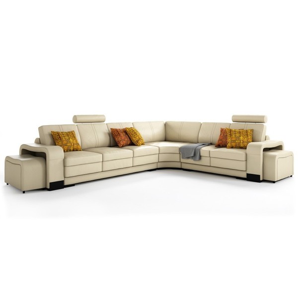 Ecksofa Polster Couch Sofa Wohnlandschaft Sitz Eck Garnitur Leder Textil Francoc-image